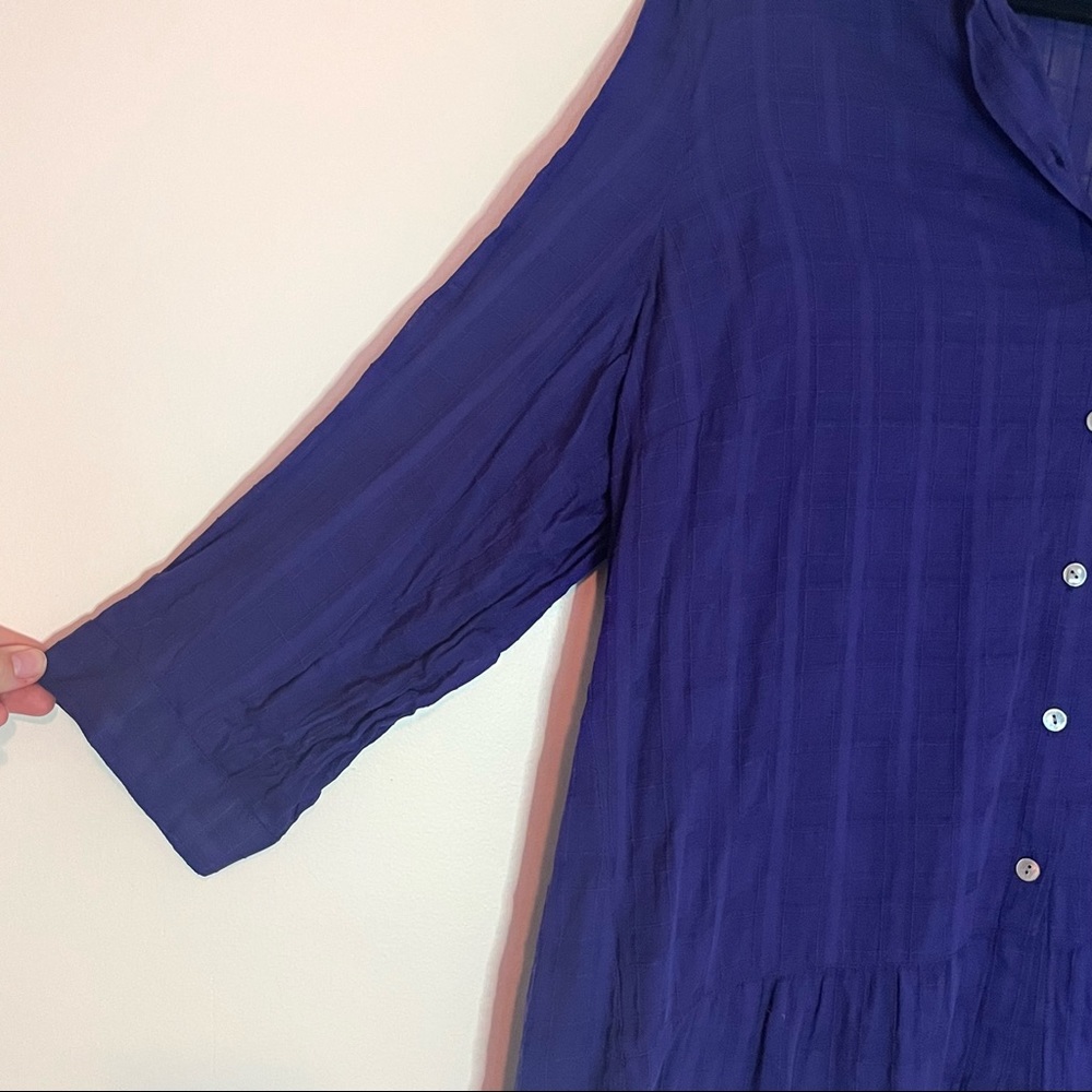 J. Jill Button Down Baby Doll Window Pane Shirt XL - Picture 3 of 7